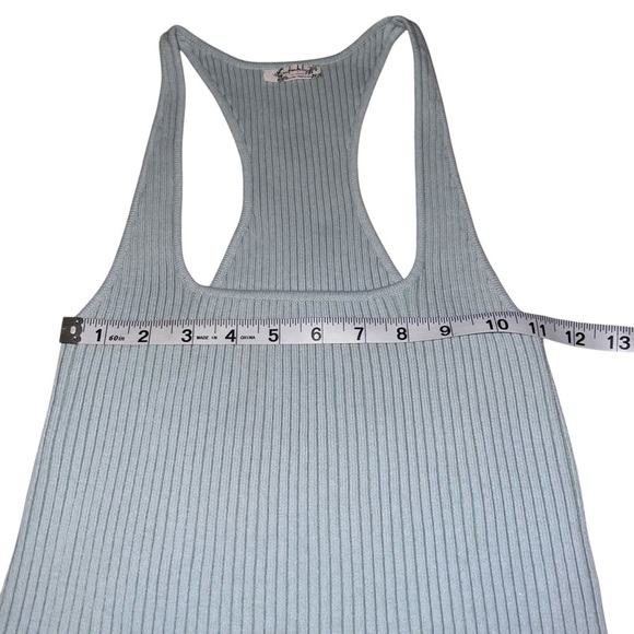 NWOT Free People Intimately Racerback Ribbed Sweater Tank Top Light Sky Blue L - Picture 5 of 6
